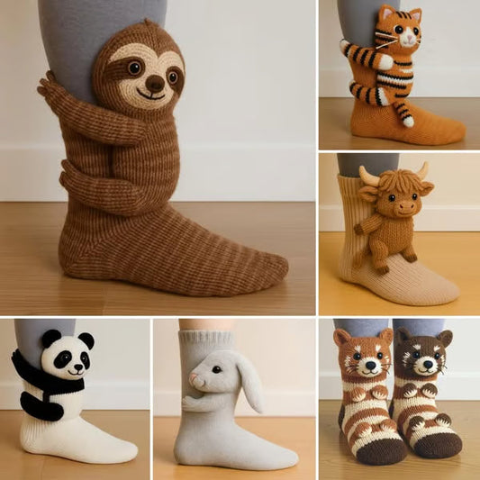 🔥Letzter Tag 49 % RABATT – 2025 3D-Stricksocken mit Tiermotiv🧦