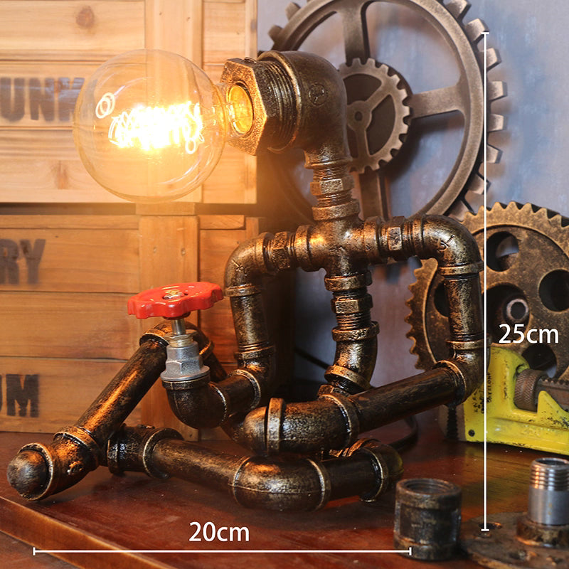 Steampunk Roboter Schreibtischlampe