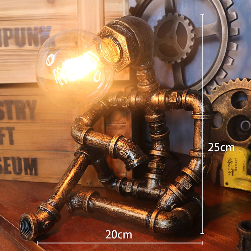 Steampunk Roboter Schreibtischlampe