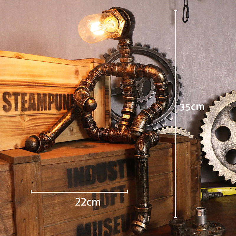 Steampunk Roboter Schreibtischlampe