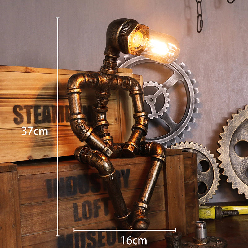Steampunk Roboter Schreibtischlampe