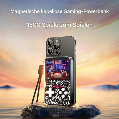 Magnetische kabellose Powerbank für Gaming | 1500 klassische Spiele + Schnellladung, jederzeit und überall spielen