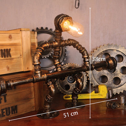 Steampunk Roboter Schreibtischlampe
